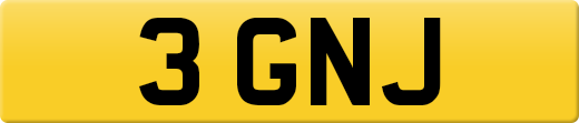 3 GNJ private number plate